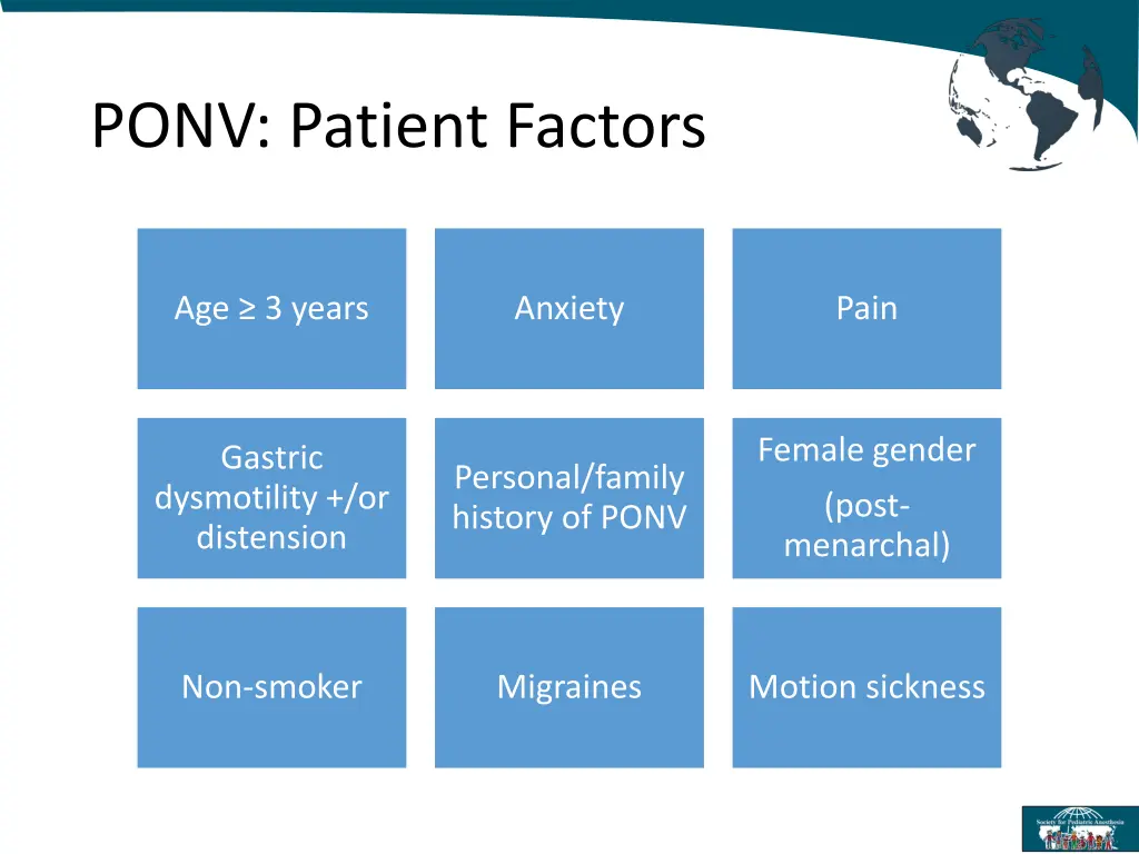 ponv patient factors