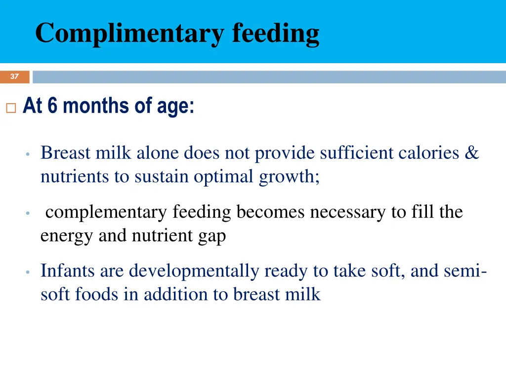 complimentary feeding