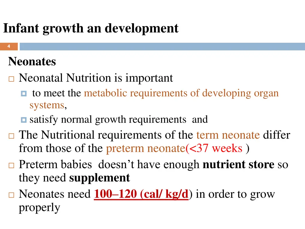 infant growth an development