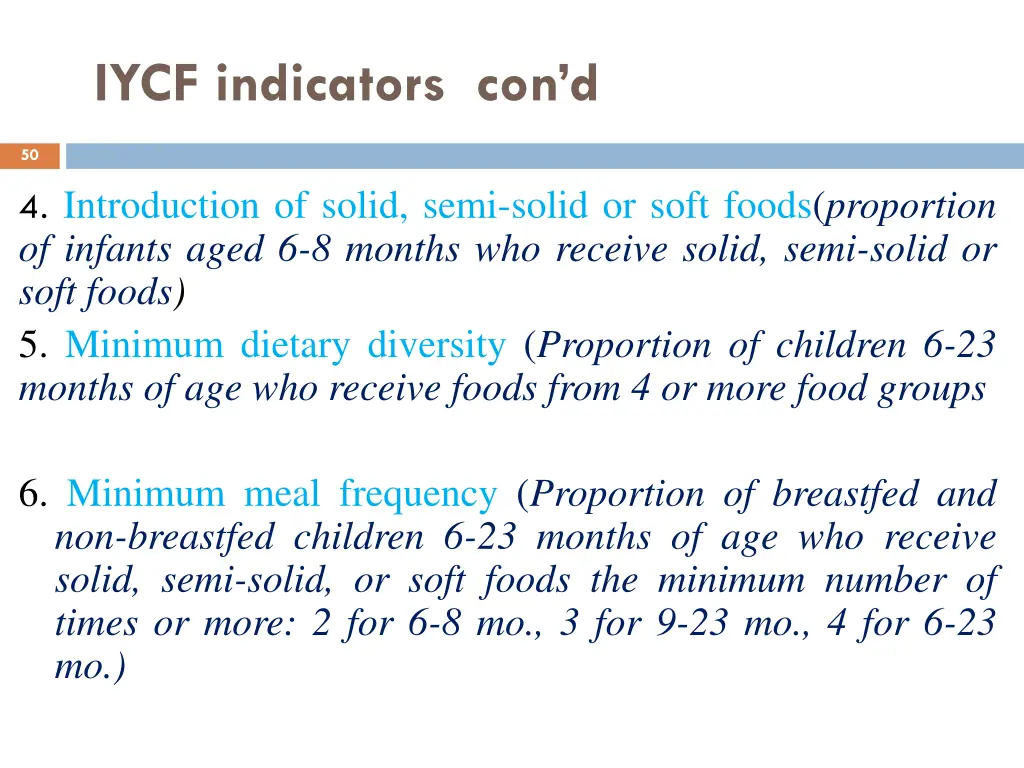 iycf indicators con d