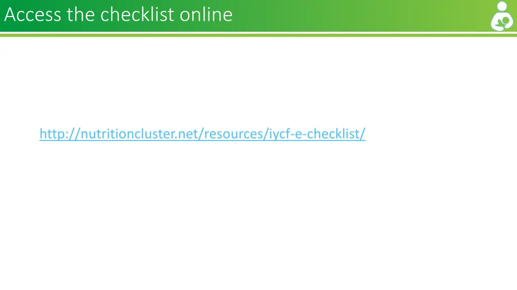 access the checklist online