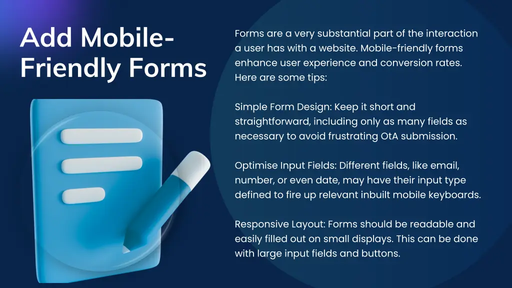 add mobile friendly forms