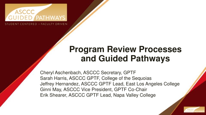 program review processes and guided pathways