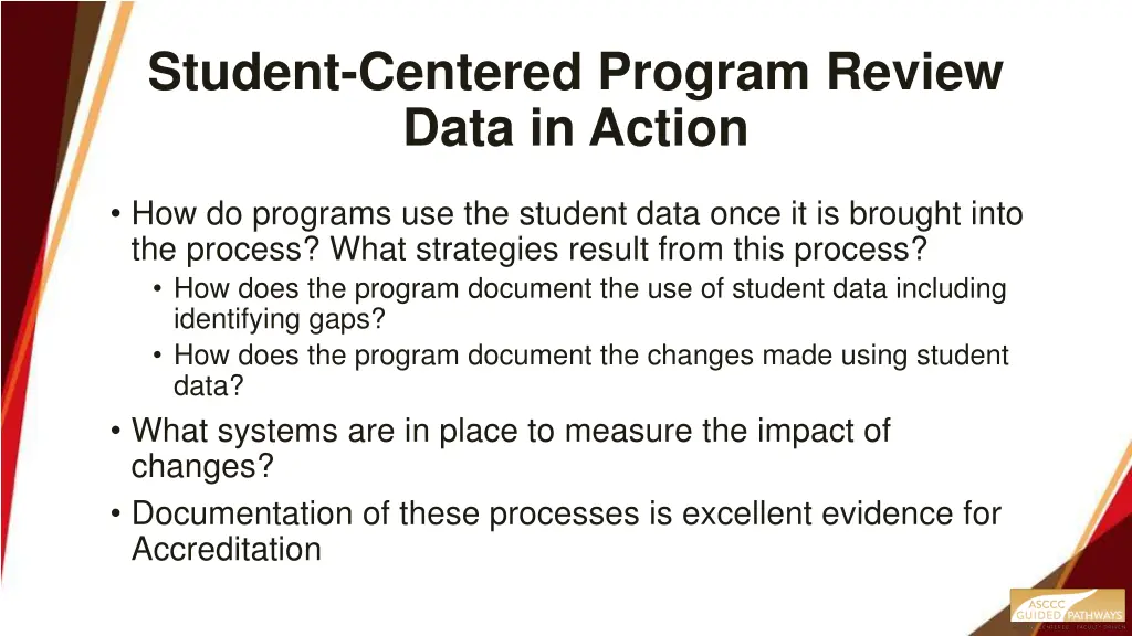 student centered program review data in action