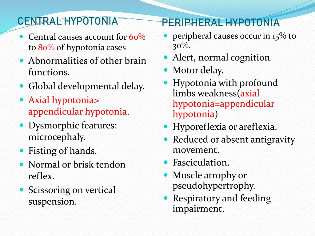 central hypotonia