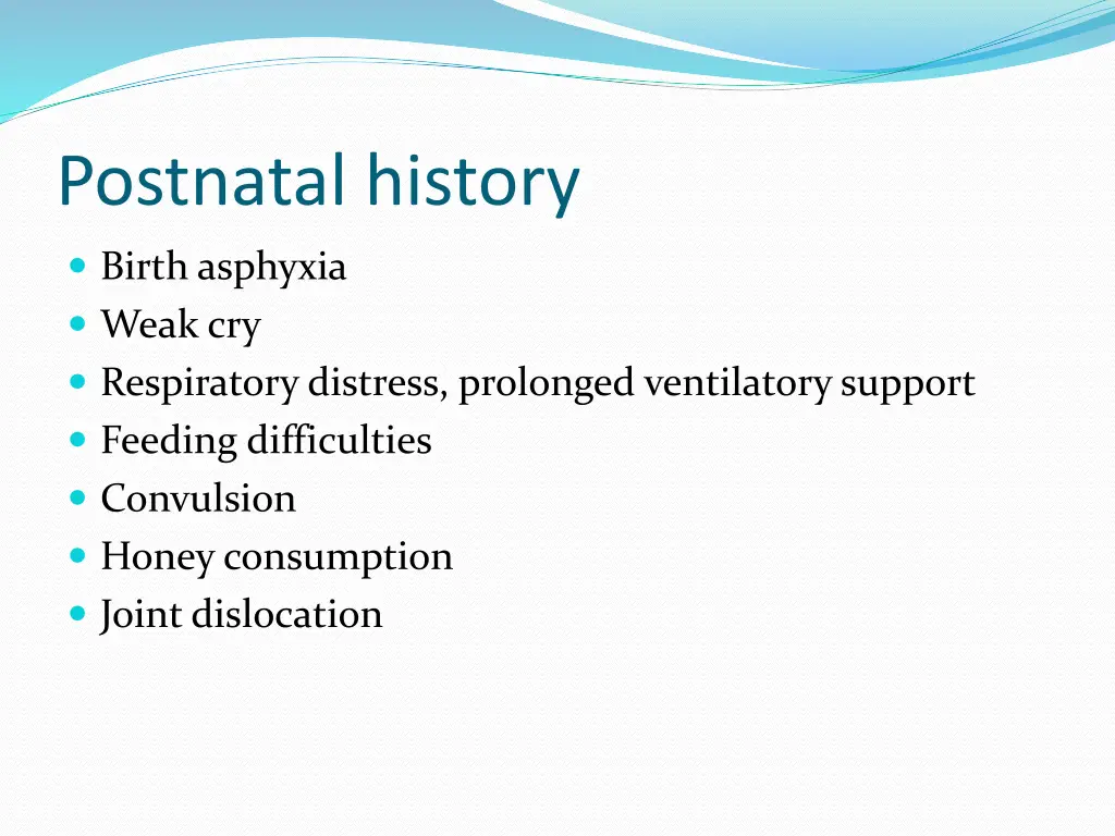 postnatal history