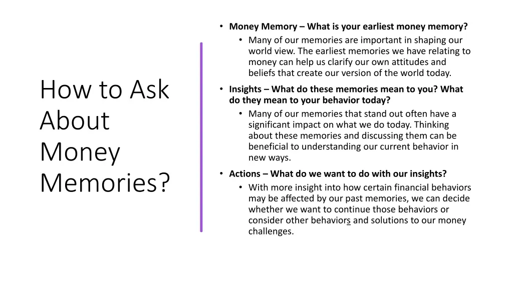 money memory what is your earliest money memory