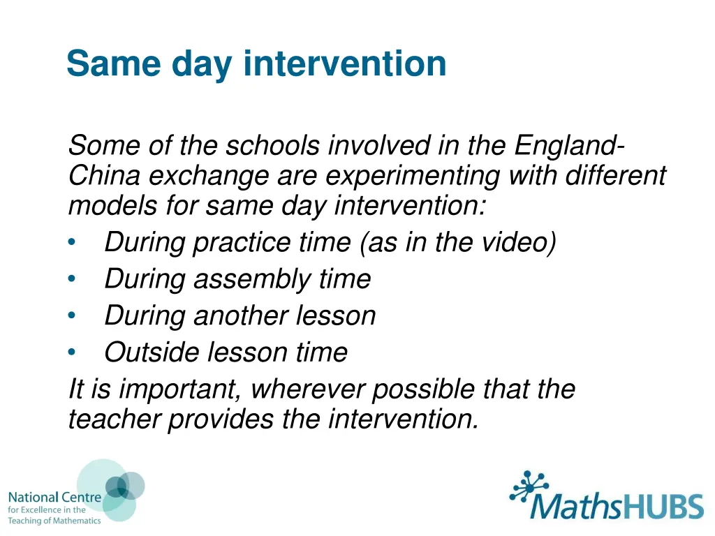 same day intervention 1