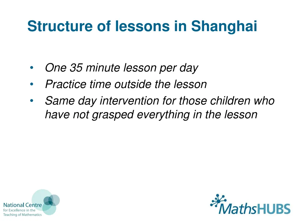 structure of lessons in shanghai