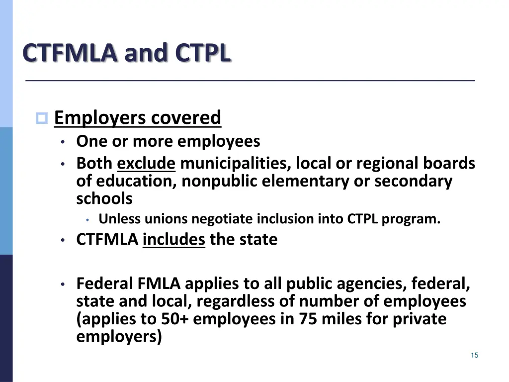 ctfmla and ctpl