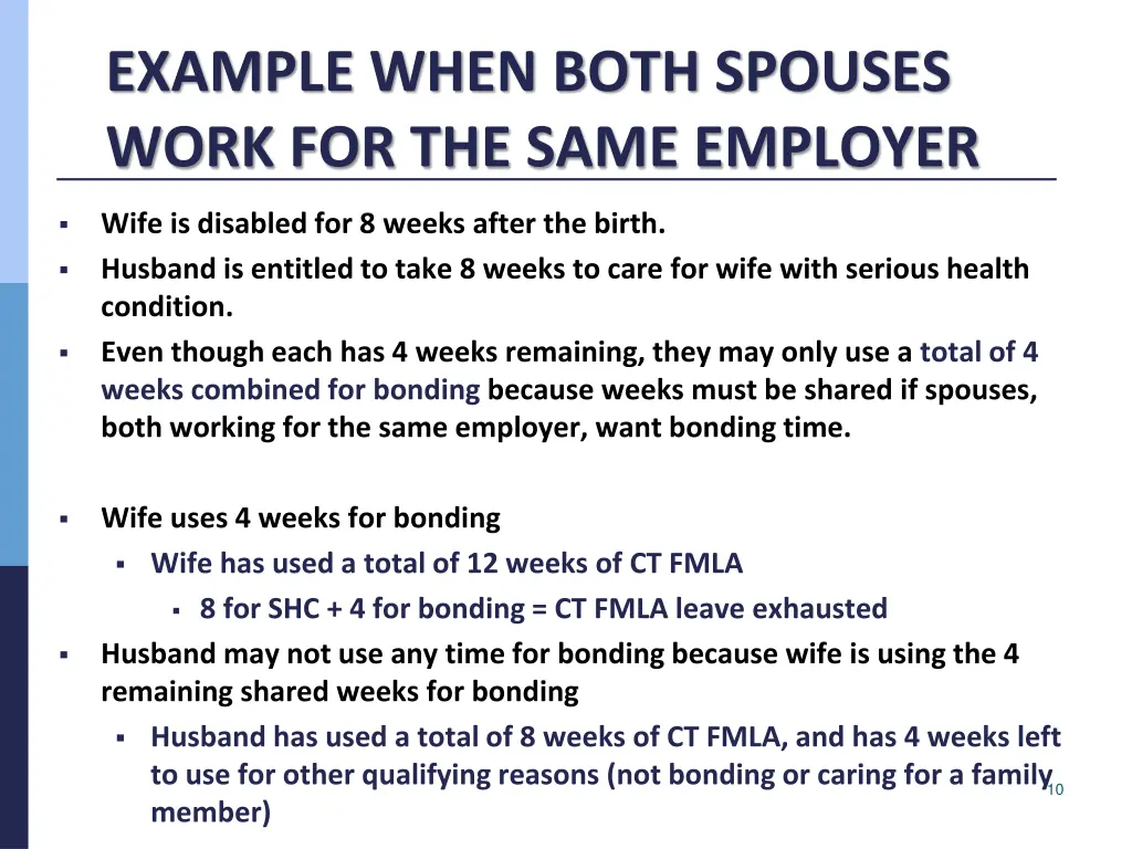 example when both spouses work for the same