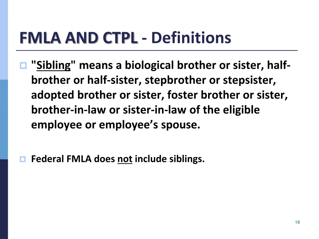 fmla and ctpl definitions