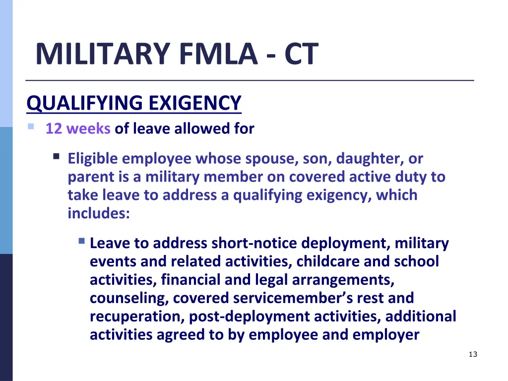 military fmla ct 1