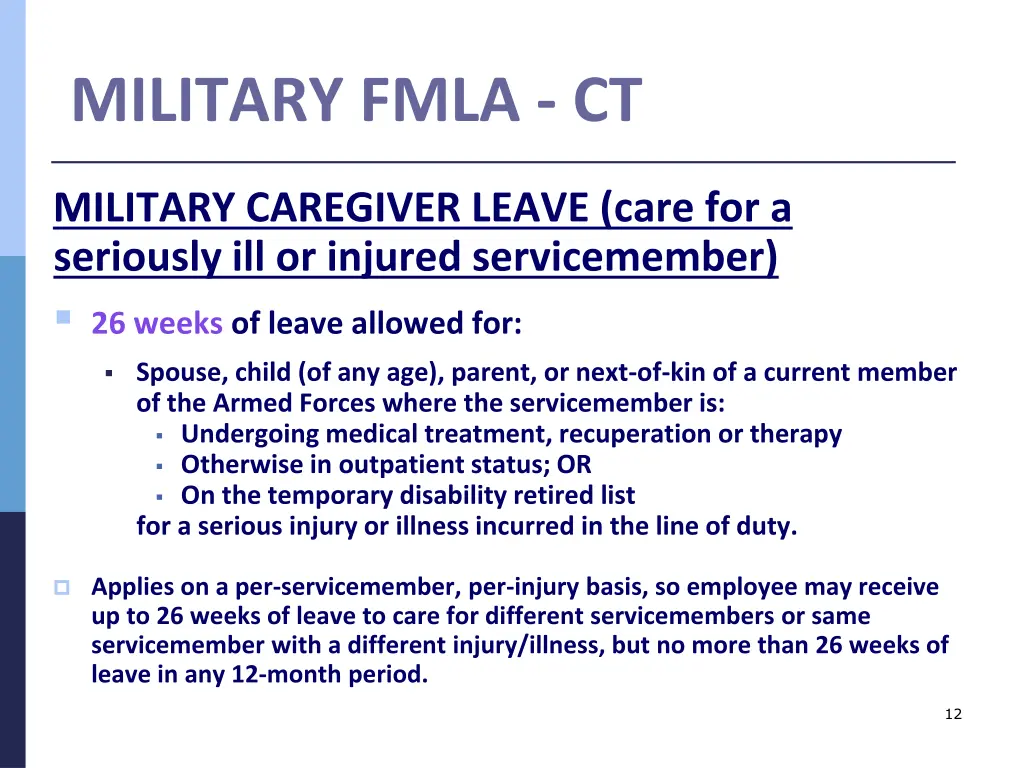 military fmla ct