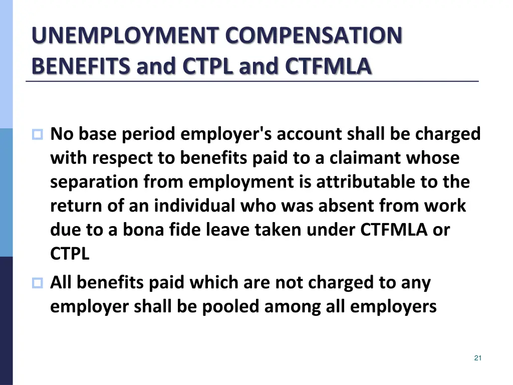 unemployment compensation benefits and ctpl