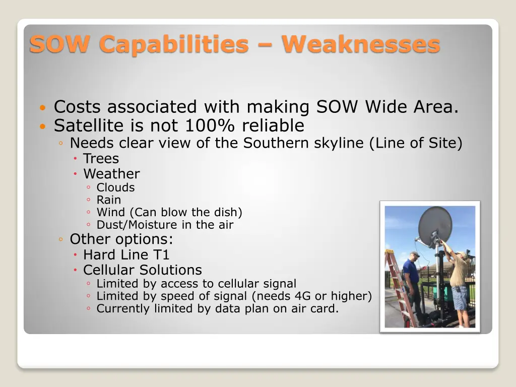 sow capabilities weaknesses