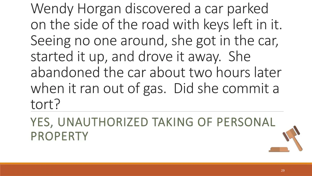 wendy horgan discovered a car parked on the side