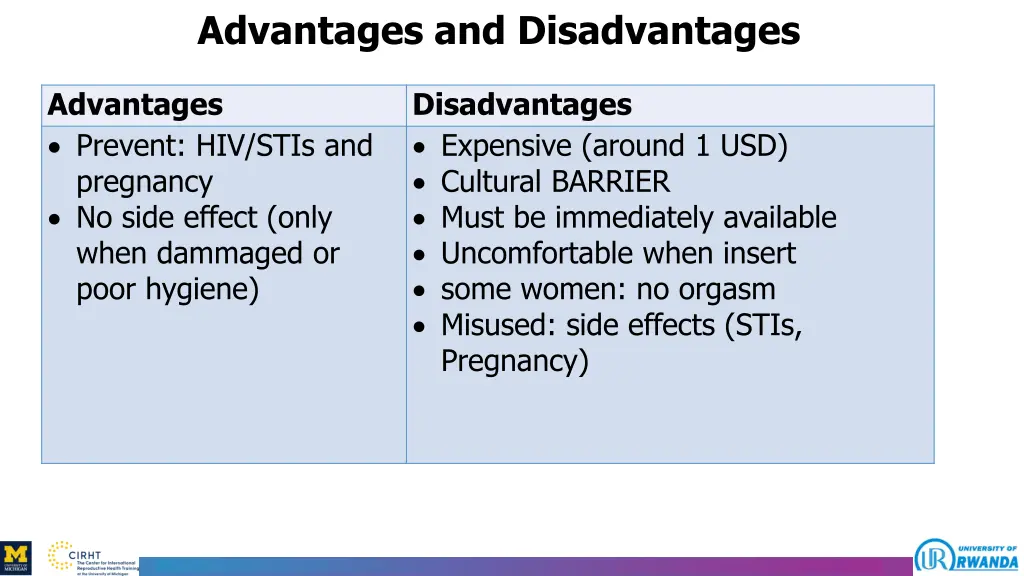 advantages and disadvantages 1