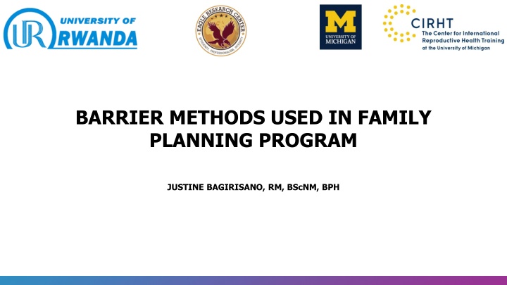 barrier methods used in family planning program