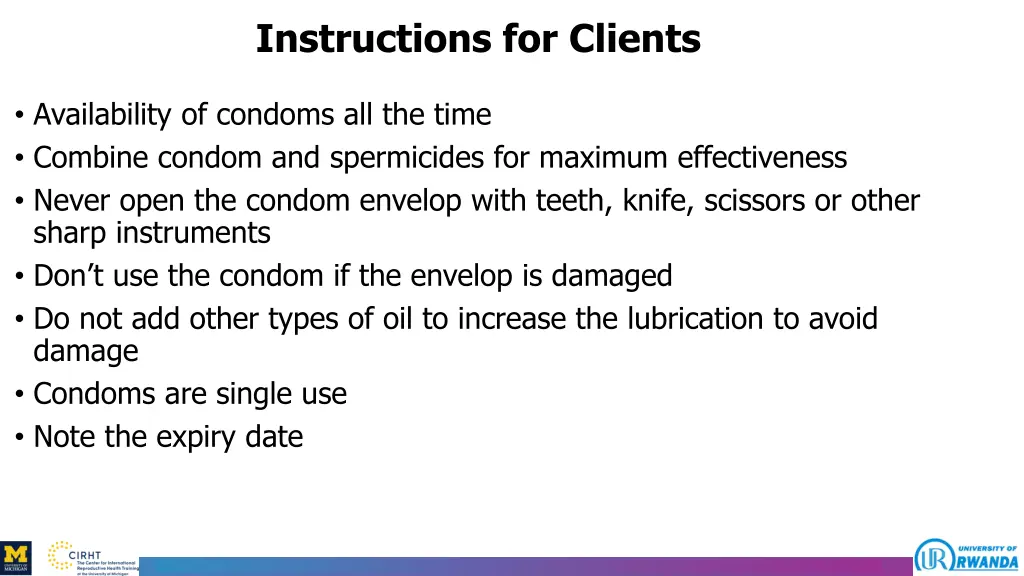 instructions for clients