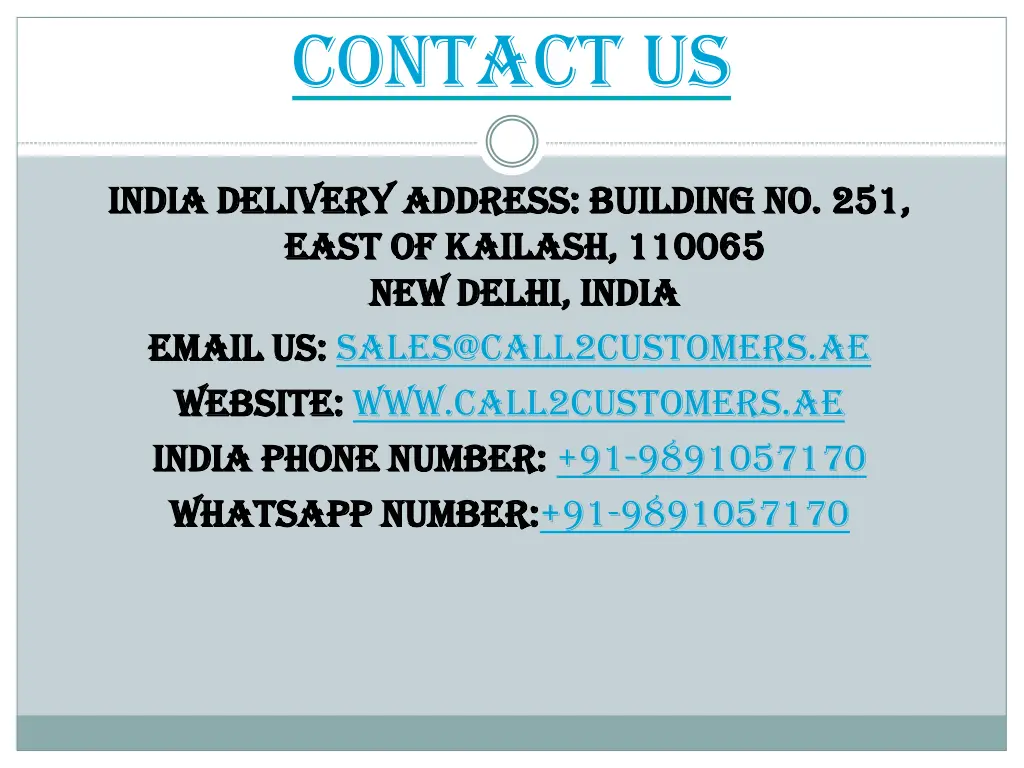 contact us