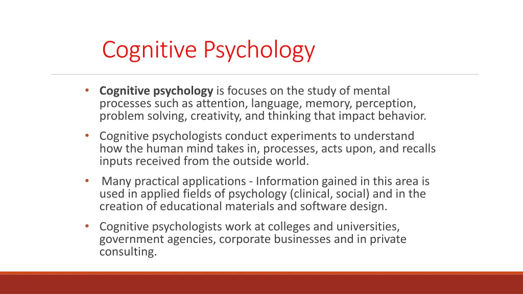 cognitive psychology