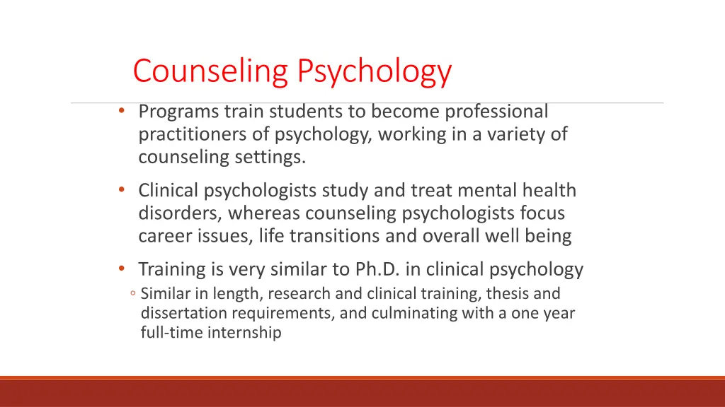 counseling psychology programs train students