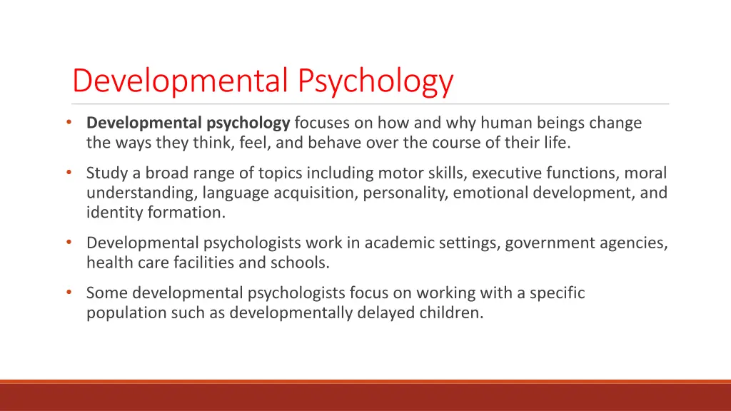 developmental psychology