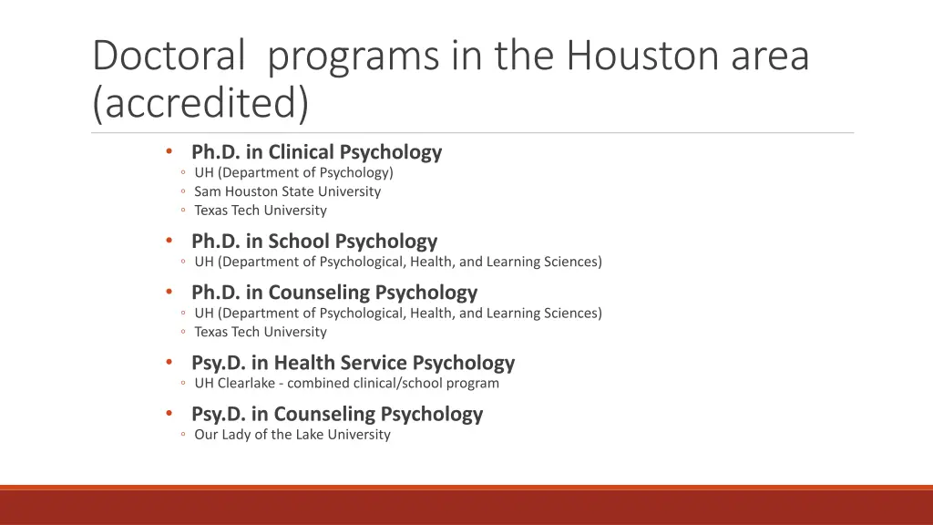 doctoral programs in the houston area accredited