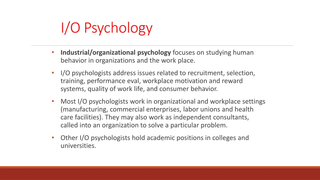 i o psychology