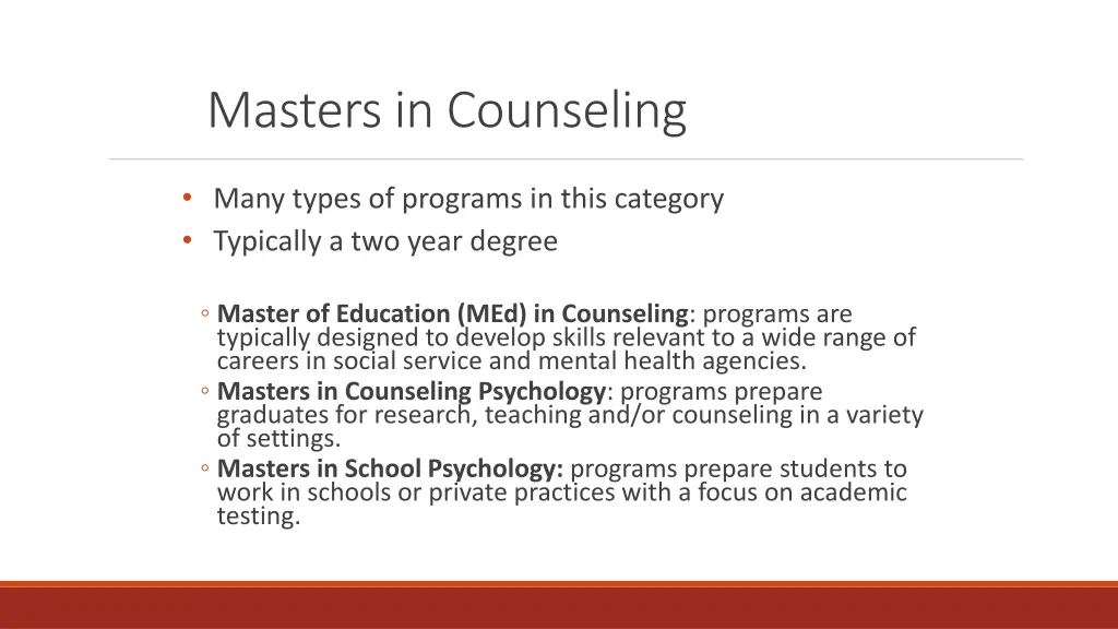 masters in counseling