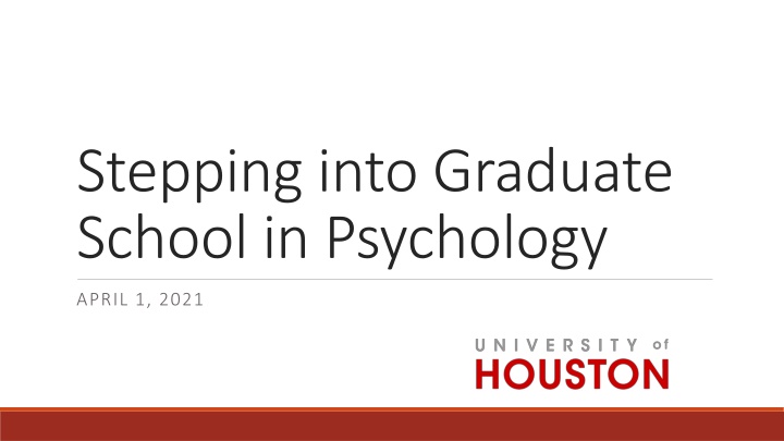 stepping into graduate school in psychology