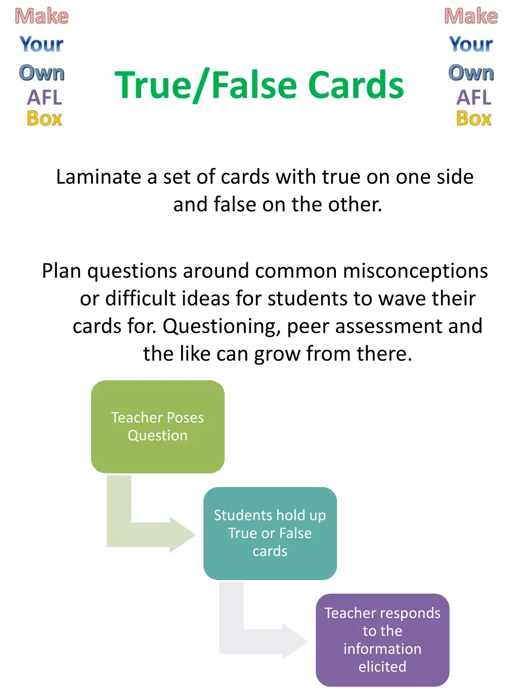 true false cards