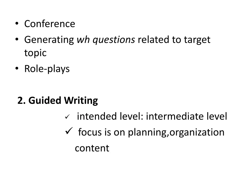 conference generating wh questions related