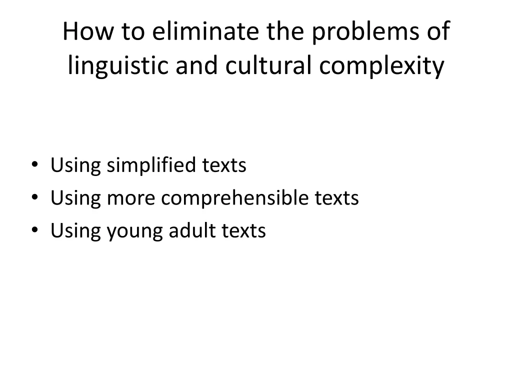 how to eliminate the problems of linguistic