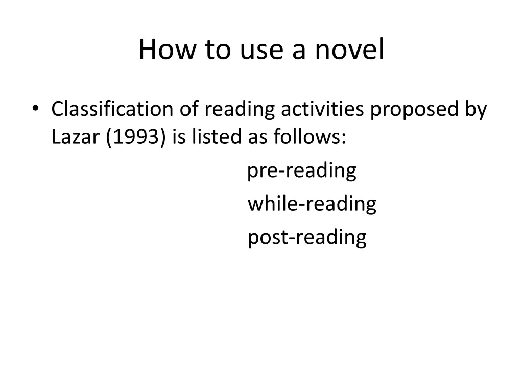 how to use a novel