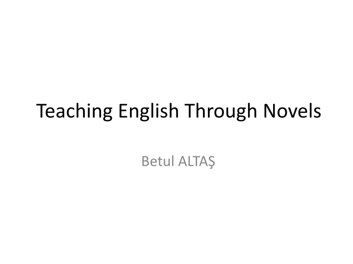 teaching english through novels