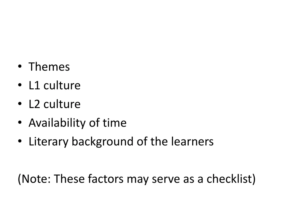 themes l1 culture l2 culture availability of time