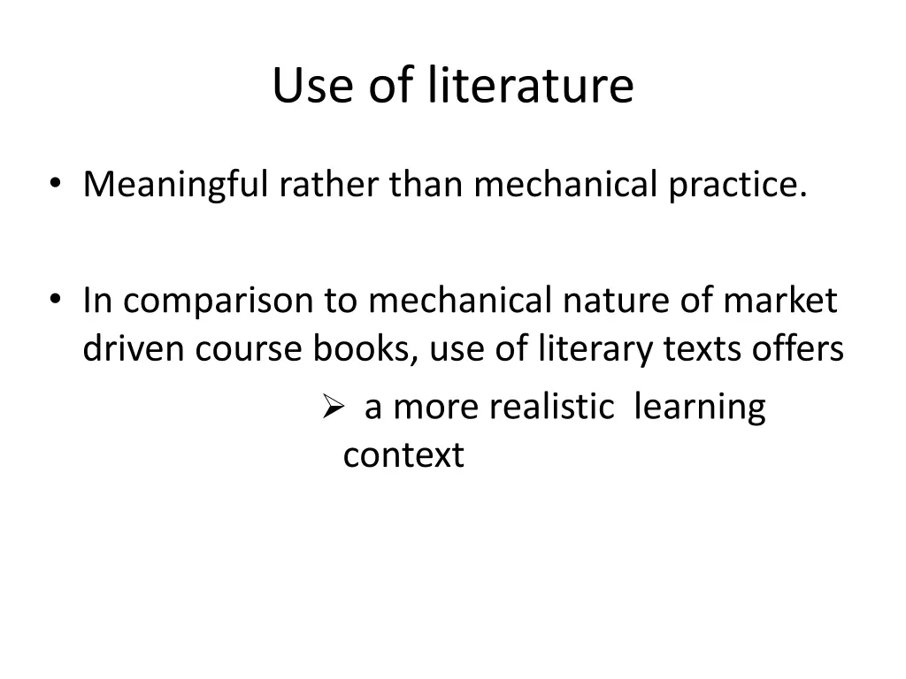 use of literature