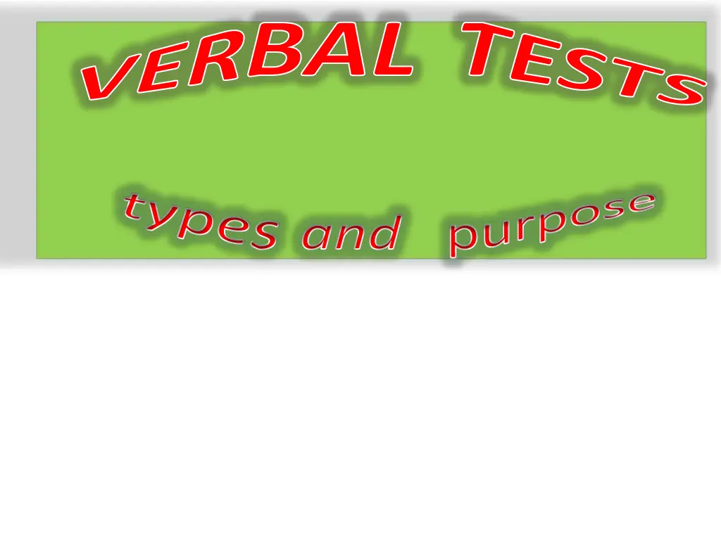 verbal tests