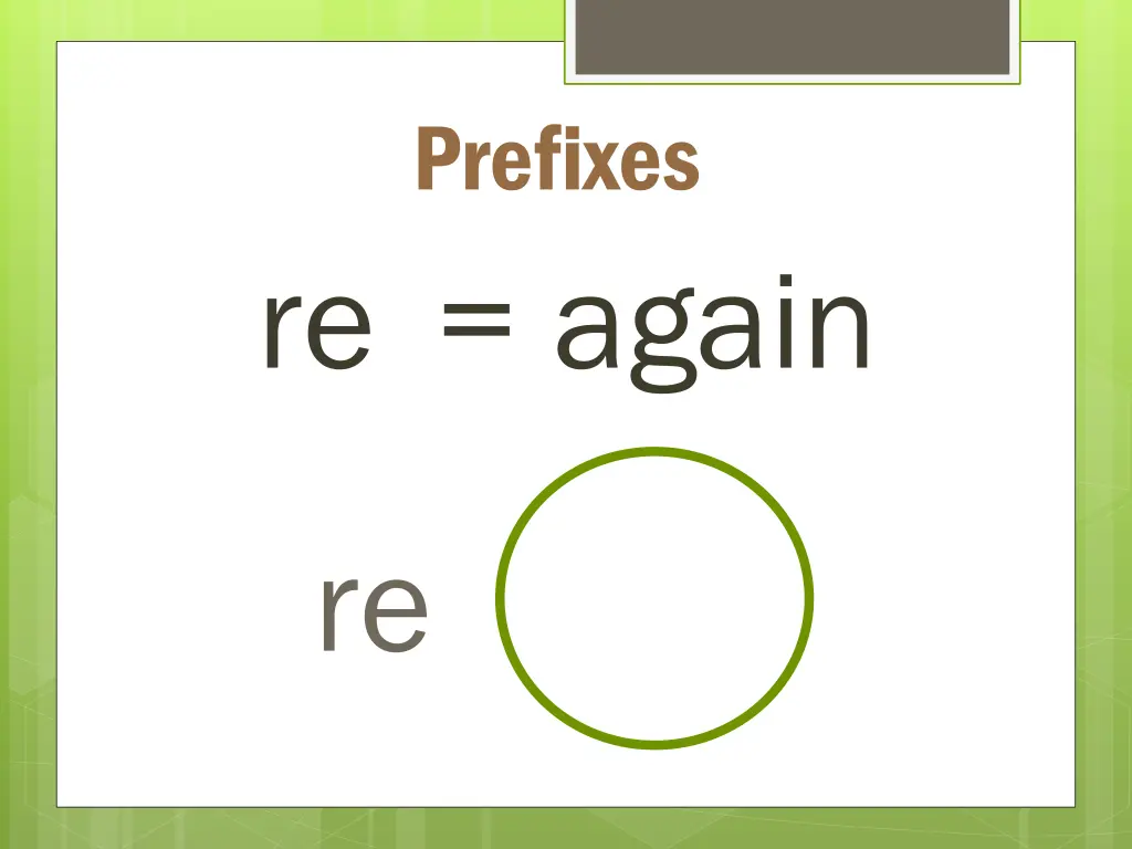 prefixes again