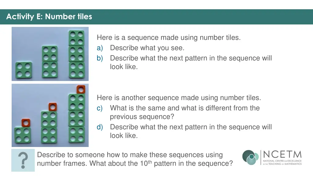 activity e number tiles