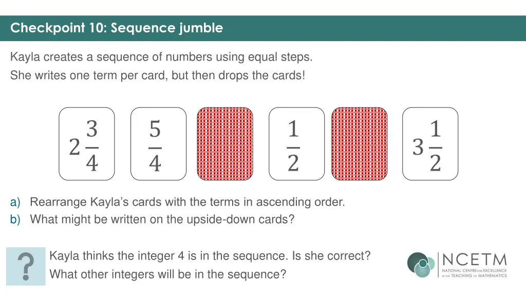 checkpoint 10 sequence jumble