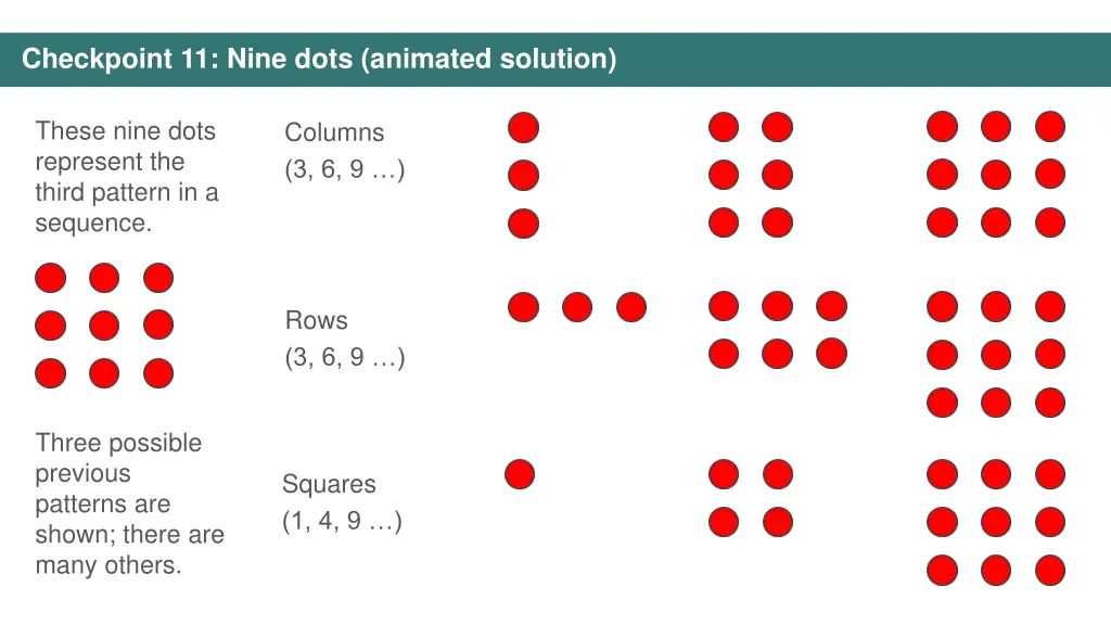 checkpoint 11 nine dots animated solution