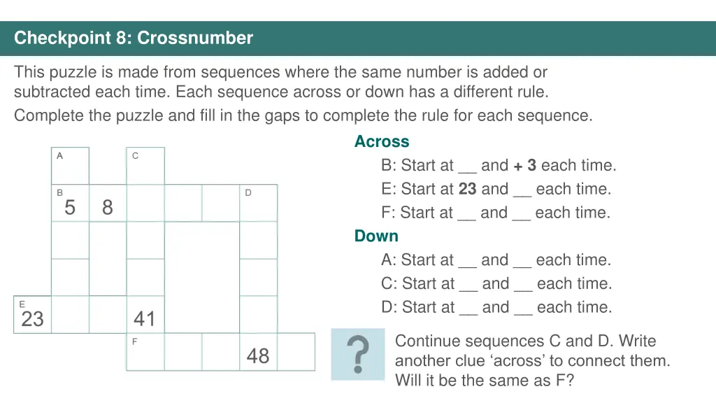 checkpoint 8 crossnumber