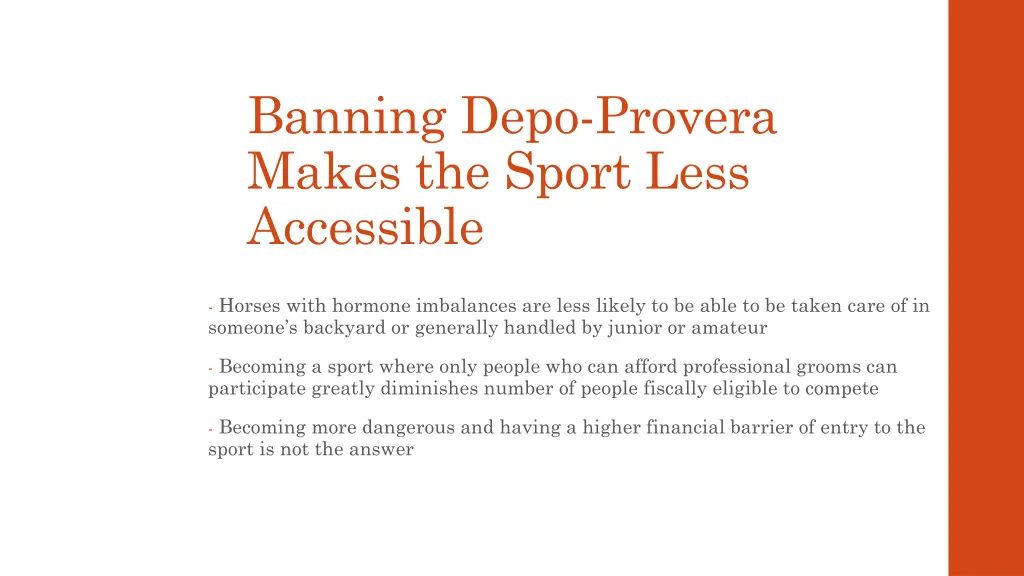 banning depo provera makes the sport less