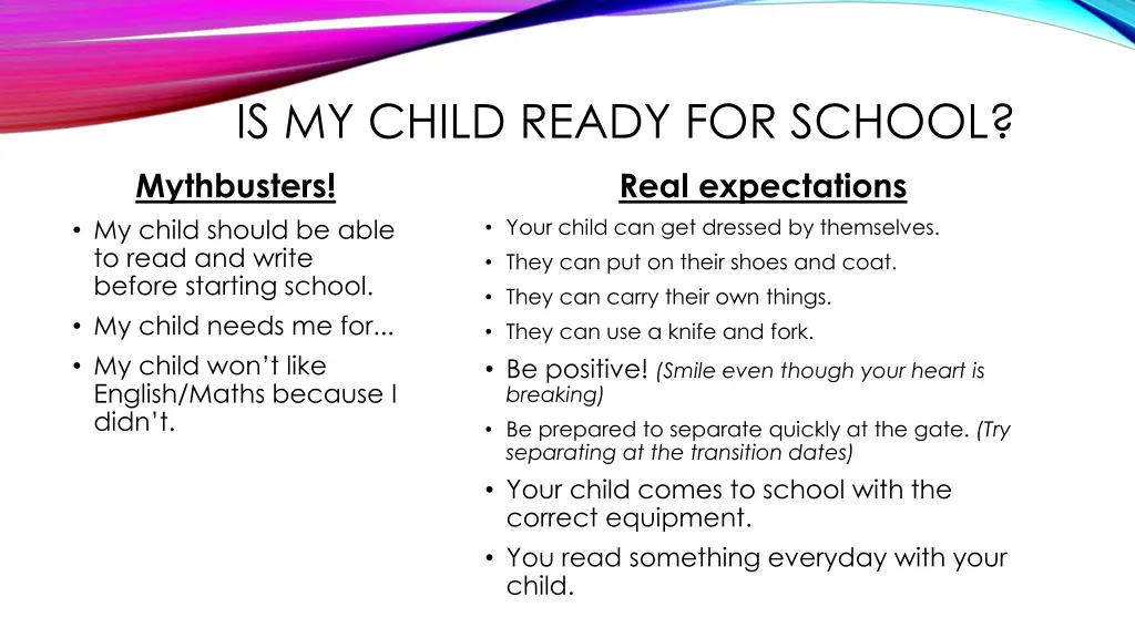 is my child ready for school mythbusters my child