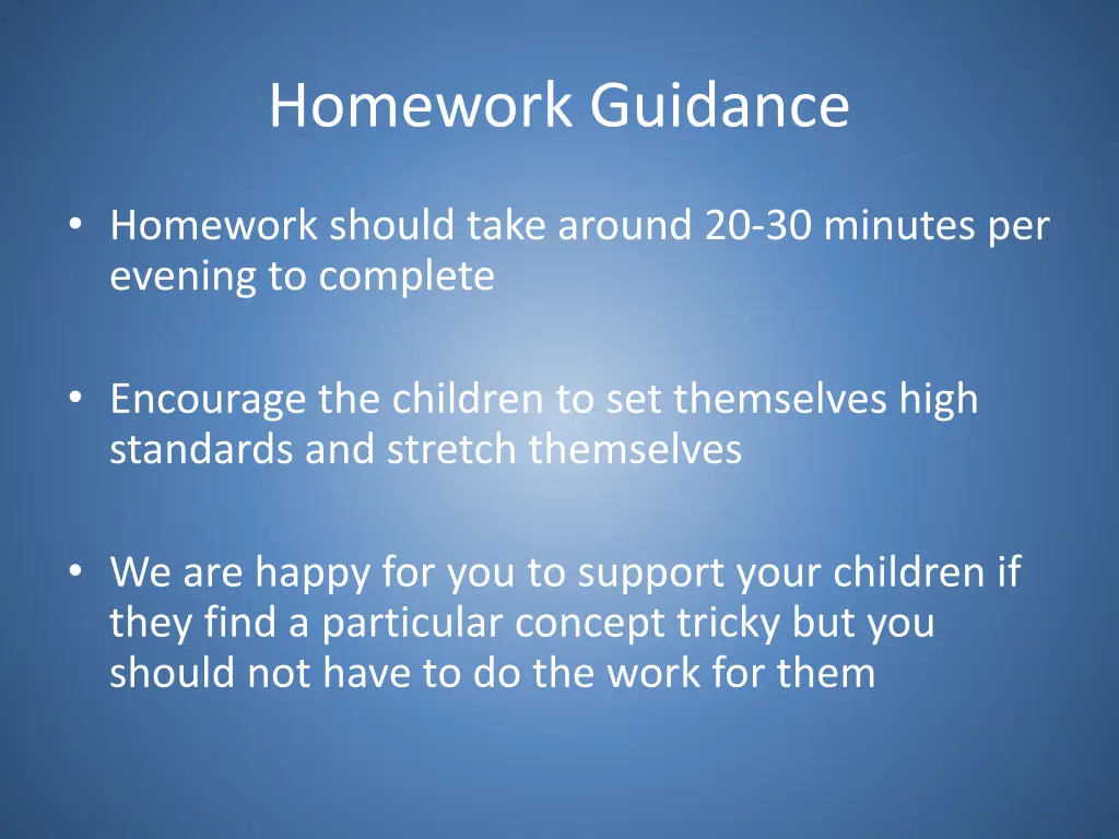 homework guidance