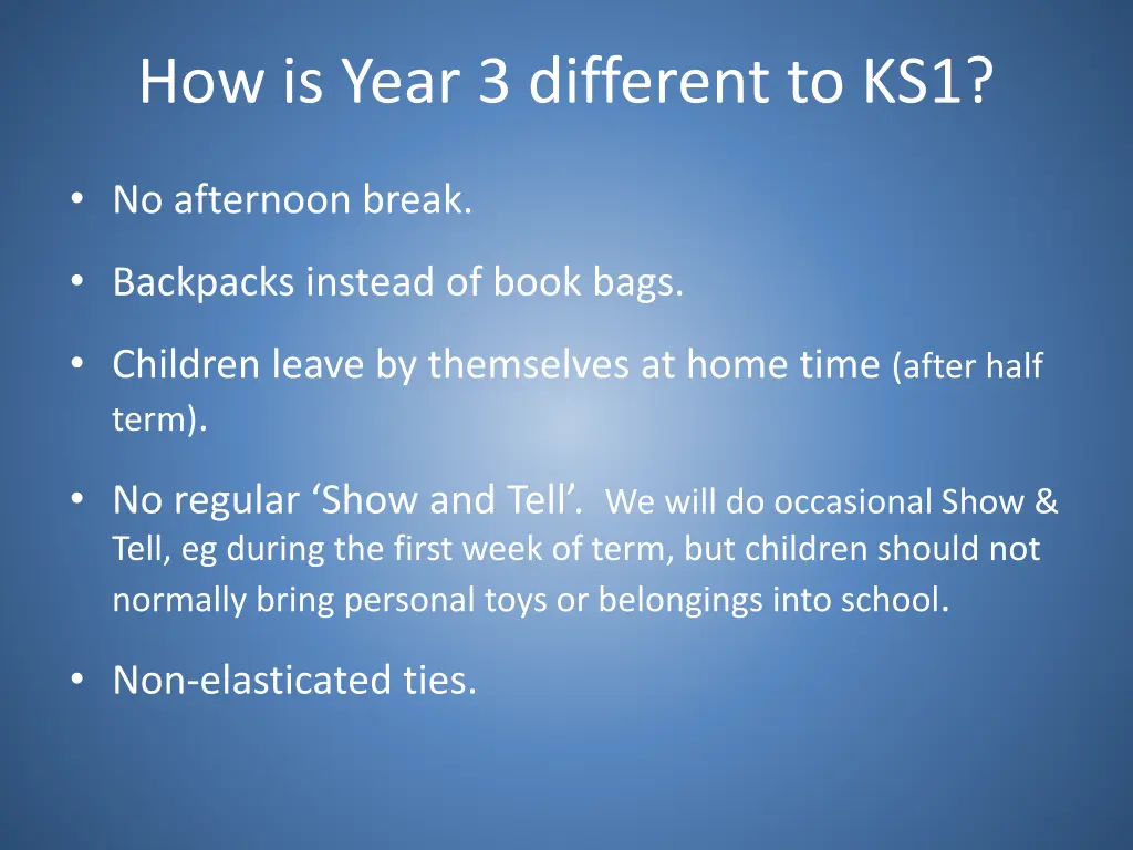 how is year 3 different to ks1