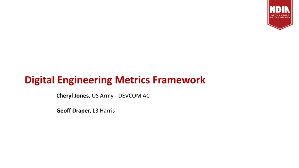 digital engineering metrics framework